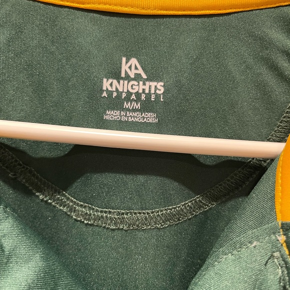 $60 NWT NDSU embroidered Bison Men's Polo Shirt sz M with tags.  Green gold new! - Picture 6 of 7